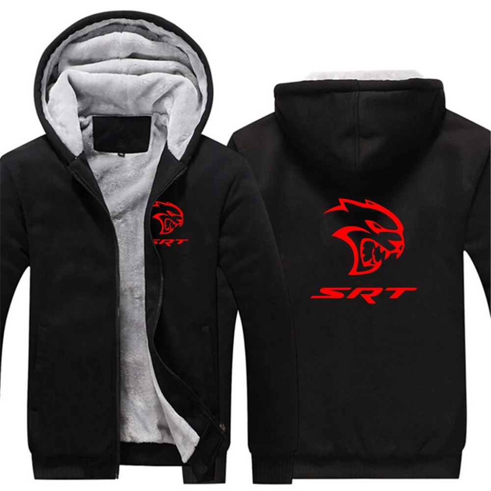 SRT Hellcat Men's New Winter Tracksuit Fashionable Casual Hooded Warmer Comfortable Thicken Hoodies Sweatshirts Coats Tops