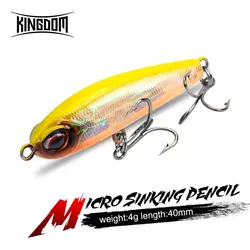 Kingdom Fishing Lures Slow Sinking Pencil Hard Baits 40mm/4g Artificial Hard Baits High Quality Wobblers Fishing Tackle Lure