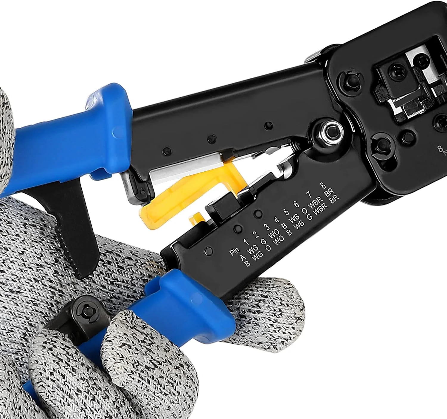 ZoeRax RJ45 Cat6/5e/5 압착 도구 키트(20PCS Cat6 패스 스루 커넥터 및 커버, 와이어 펀치 다운 커터, 케이블 테스터 포함)