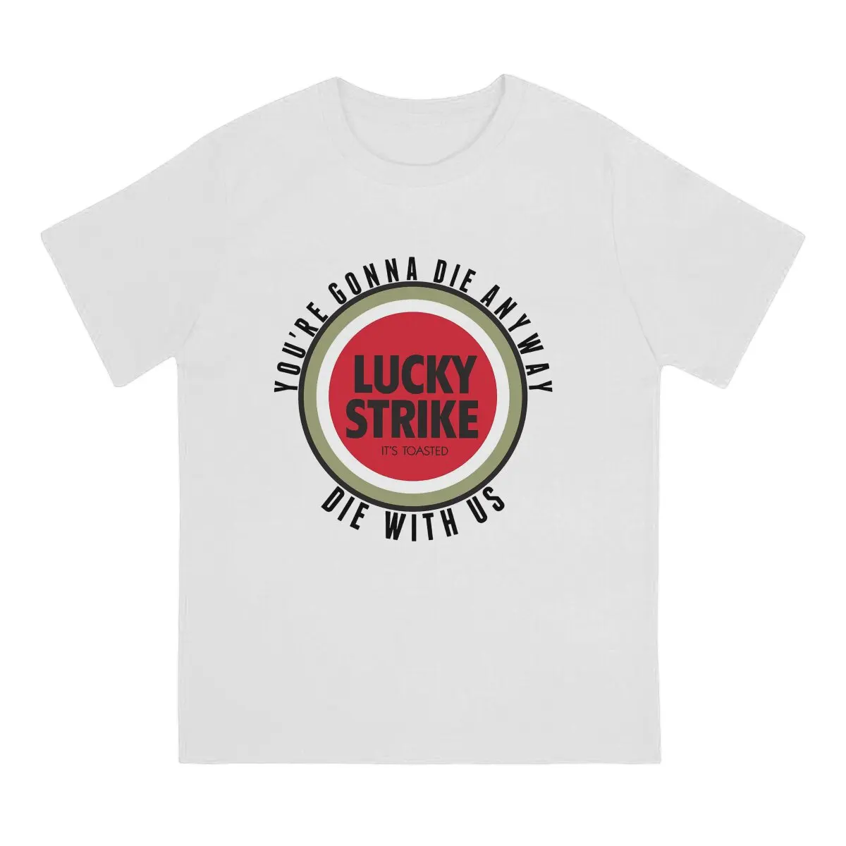 Lucky Strike T Shirts for Men Cotton Vintage T-Shirts Round Collar Mad Men TV Tees Short Sleeve Clothes Summer