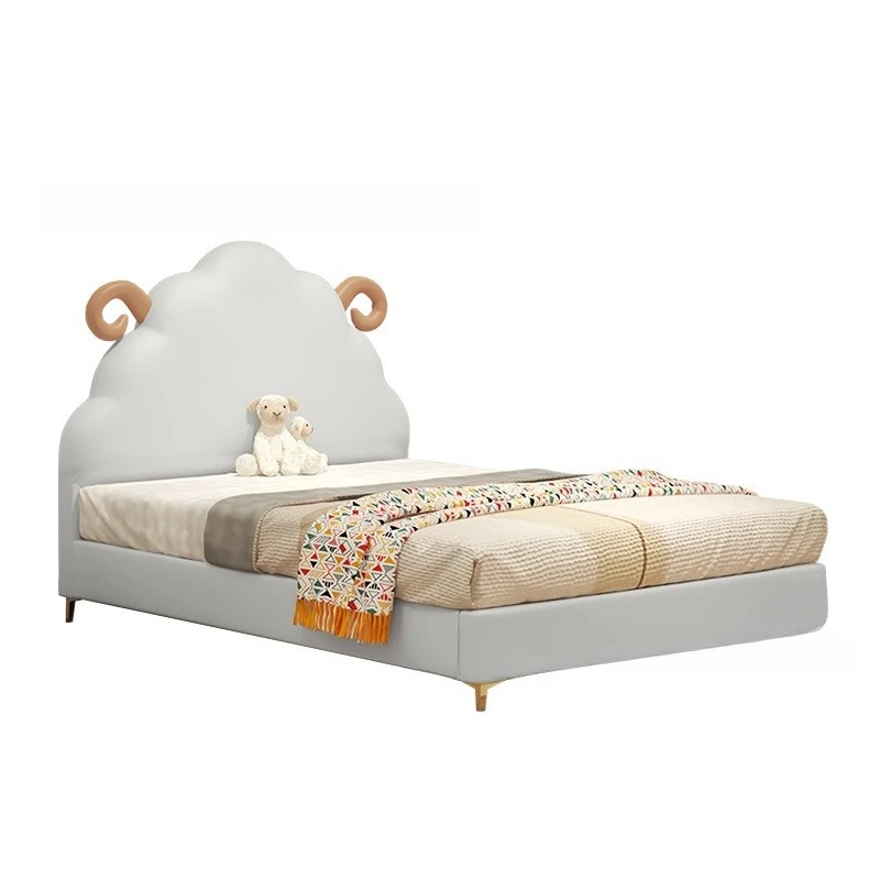 

Children's bed Girls Boys Teenagers Children's Daughter Soft bag Leather bed 1.5m 1.2M1.8 Small apartment