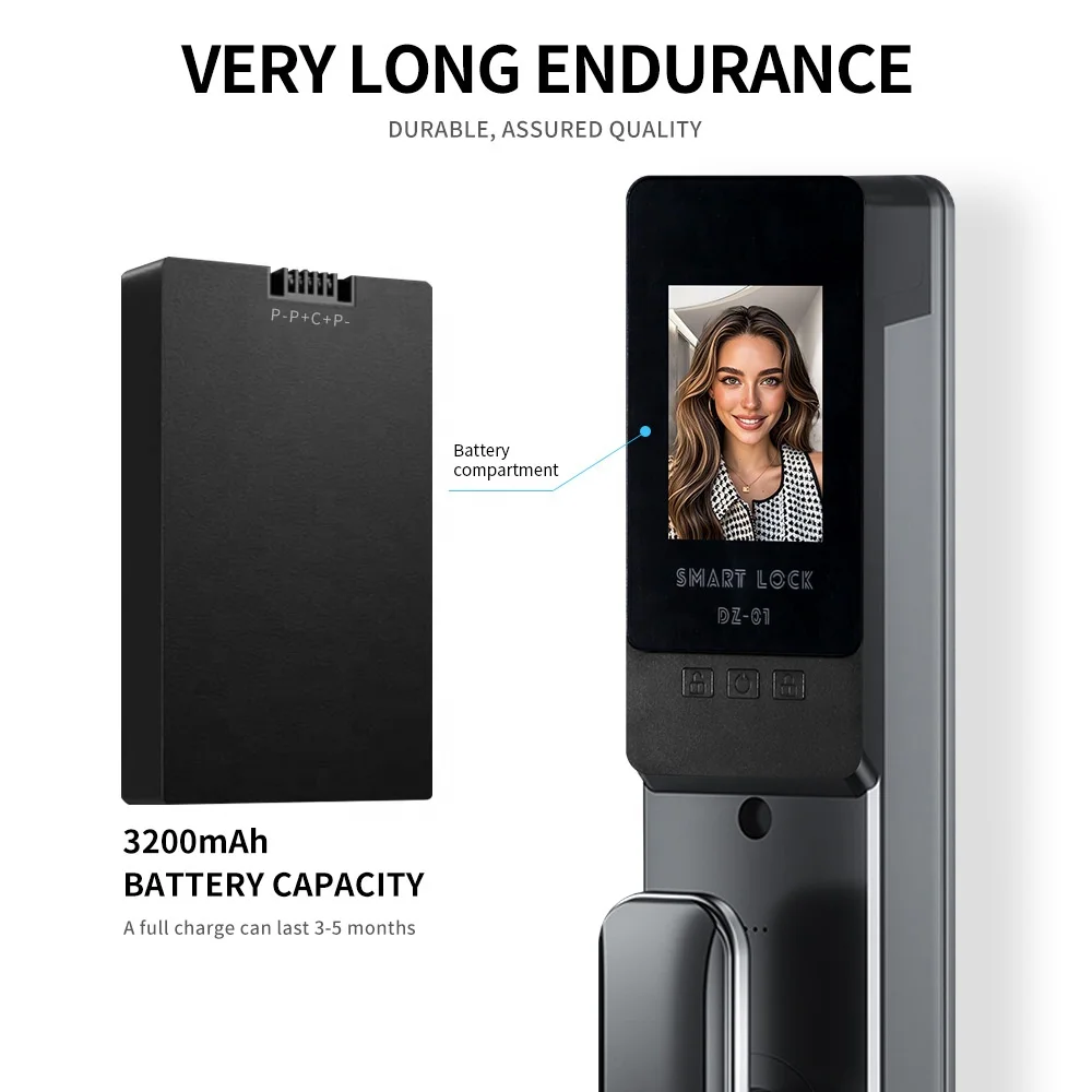 New Automatic Electronic Digital Lock Cerradura Inteligente WIFI APP Fingerprint Card 3D Face Recognition Smart Door Lock