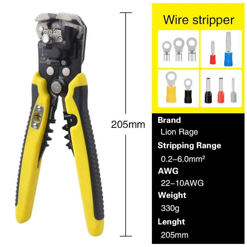 Wire Stripper Pliers Cable Cutter Practical Electric Automatic Multifunctional Repair Crimping Tools Decrustation Plier 0.2-6mm² image 5