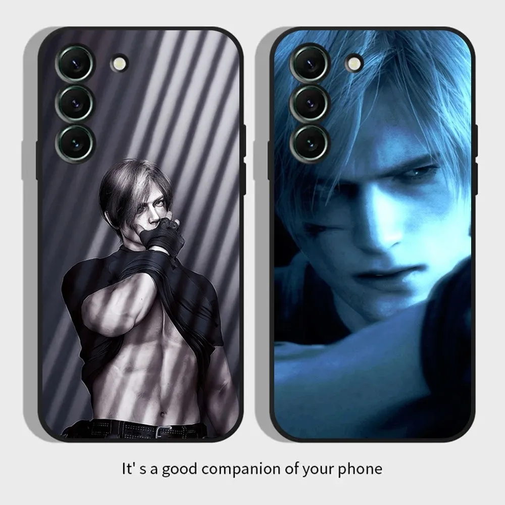 Leon R-Resident Kennedy E-Evil 4 Phone Case for SamsungS24,S23,S22,S21,S20 Ultra Pro S10,S30Plus,20 Ultra Black Cover