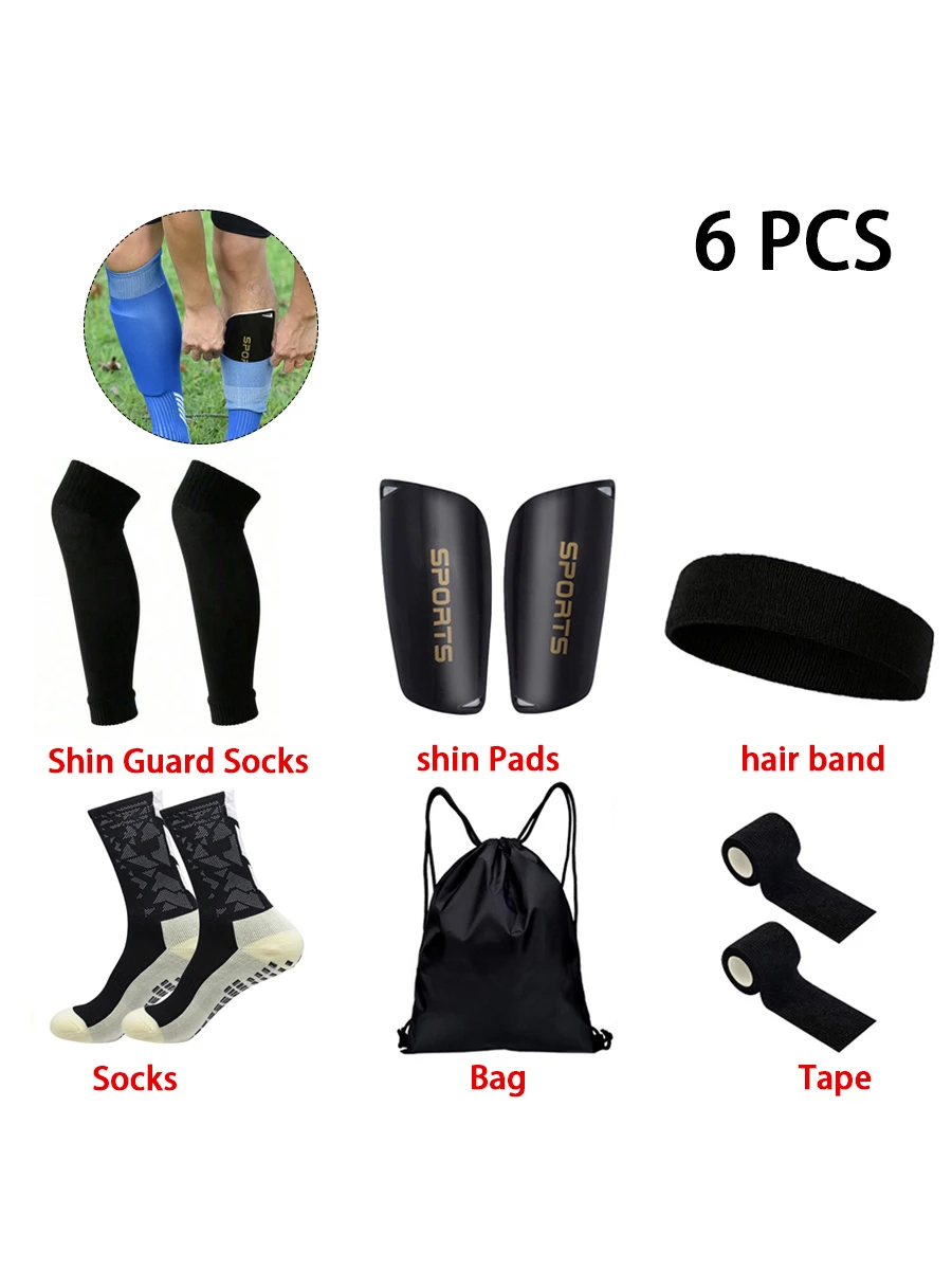 6 قطعة SetNew الرجال النساء جوارب كرة قدم رياضية الضمادات الحجاب حماة الساق كرات الكريكيت أغطية الساق حراس الساق