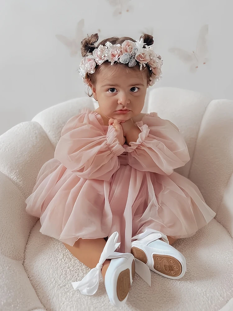 Baby Girl Dress First Birthday Party Dresses For Baby Girls Newborn Tulle Princess Dress Sweet Design For Size 0 To 24 Month