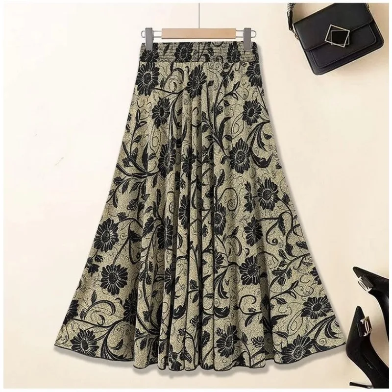 2025 Floral Ladies Summer New Style Skirt Fashion Loose Simplicity Trend A-line Skirt Floral Skirt Temperament Skirt