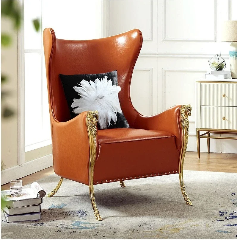 Fabric Single-Seat Sofa Chair Nordic Light Luxury and Simplicity Modern Living Room Armchair High Back  Wingback Chair