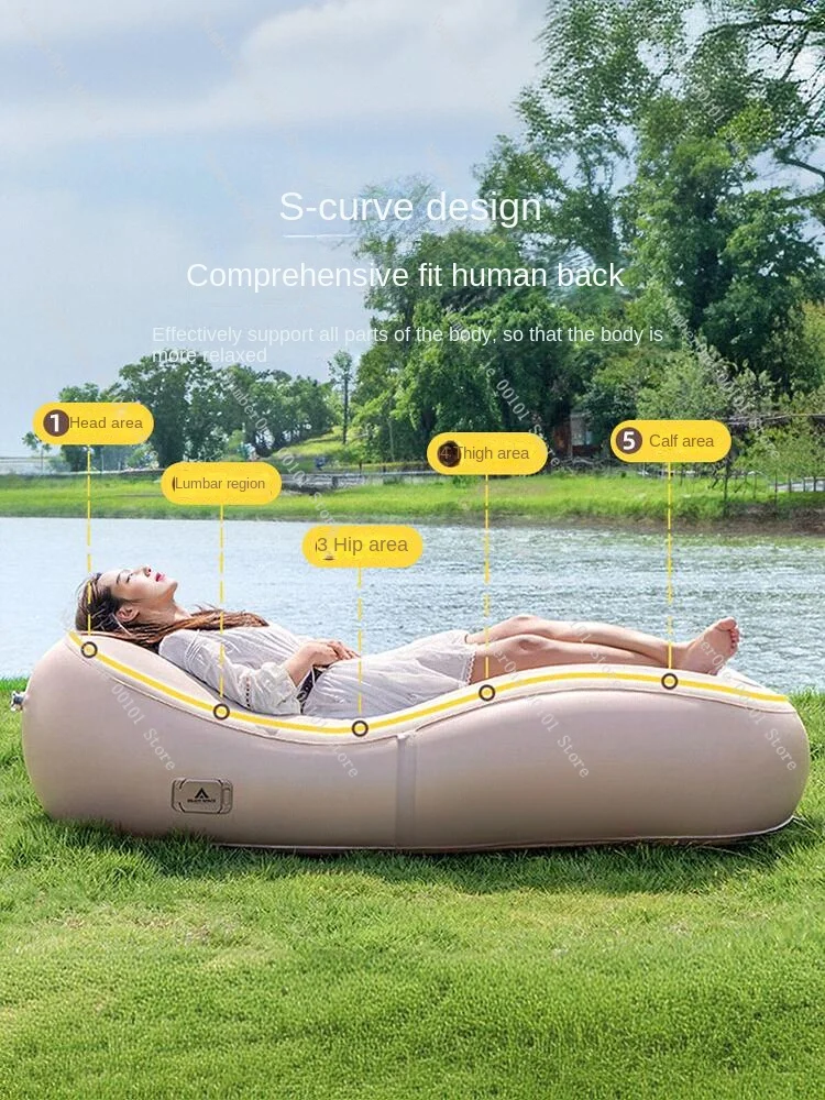 Inflatable sofa Outdoor music festival Leisure lazy lunch break Portable new mattress Automatic camping air recliner