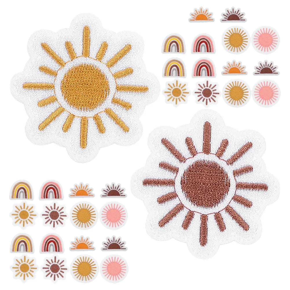 

32pcs Embroidery Cloth Chenille Iron On Patches For Clothes Jeans Hats Vintage Boho Applique Decorative Repair Accessories