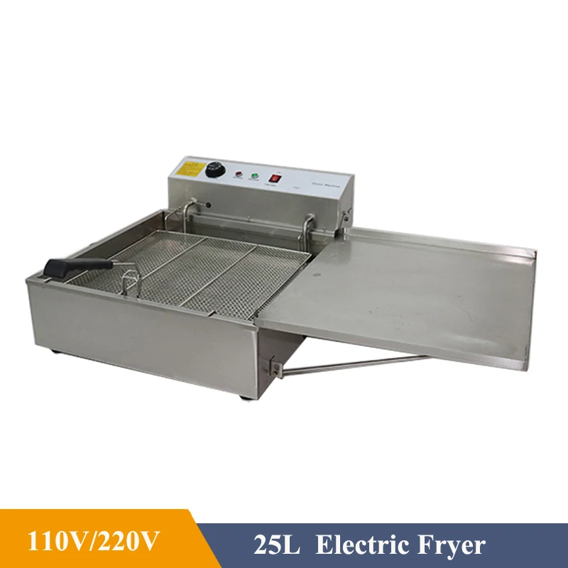 25L Capacity Electric Oil Fryer for Donuts Machine 3000W Commercial 304 Stainless Steel Donut Frying Machine