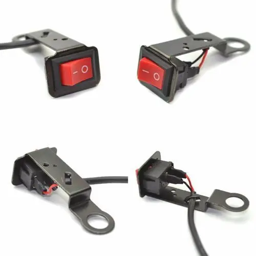 Quad Scooter Motorbike Handlebar Mirror Mount Kill Switch On-Off Light