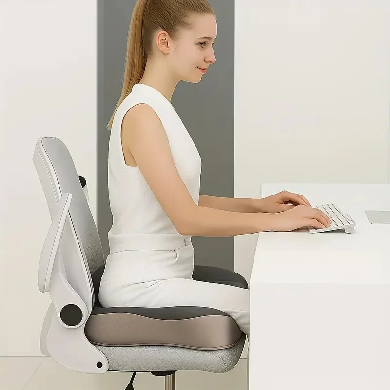 1 Memory Foam Seat Cushion, Ergonomic Cushion, Center Groove, Suitable for Sitting in The Office, Home, Soft Support Non-Slip Bo