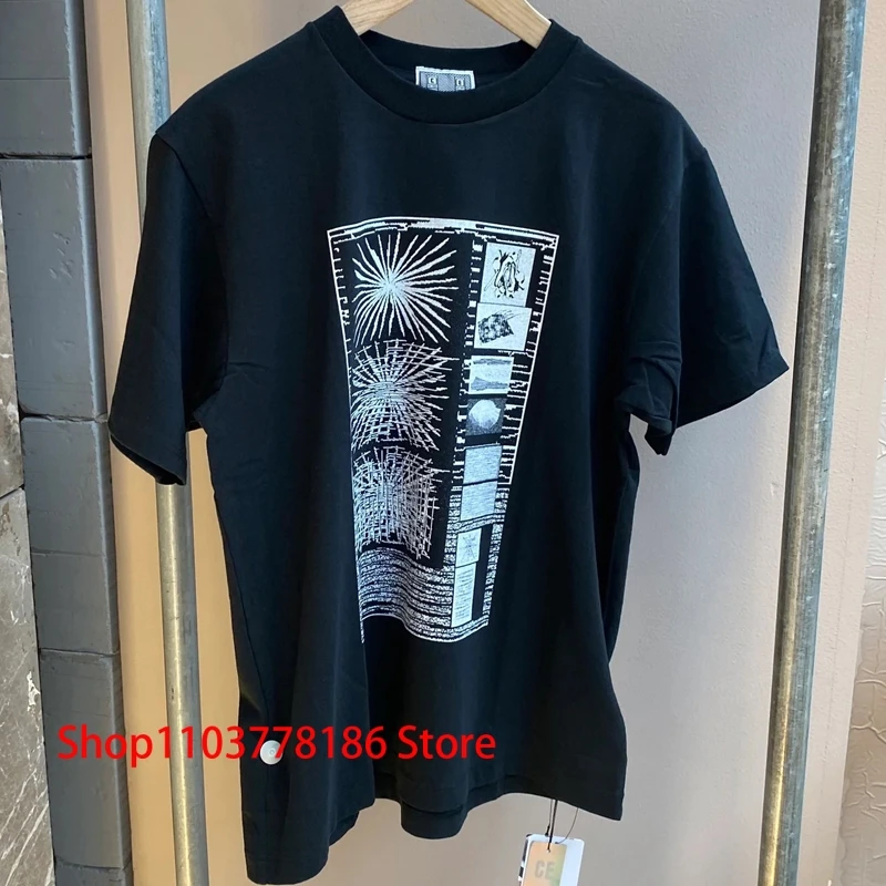 24ss Trend Brand CAVEMPT Short Sleeve Europe American High Street Snowflake Print Top Tee Unisex Popular C.E T-shirt