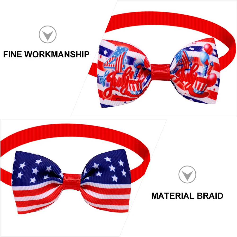

6pcs Pet Bow Tie Self Adjustment Comfortable Soft Bright Color Independence Day Festival Decor Dog Cat Collar nament Pet