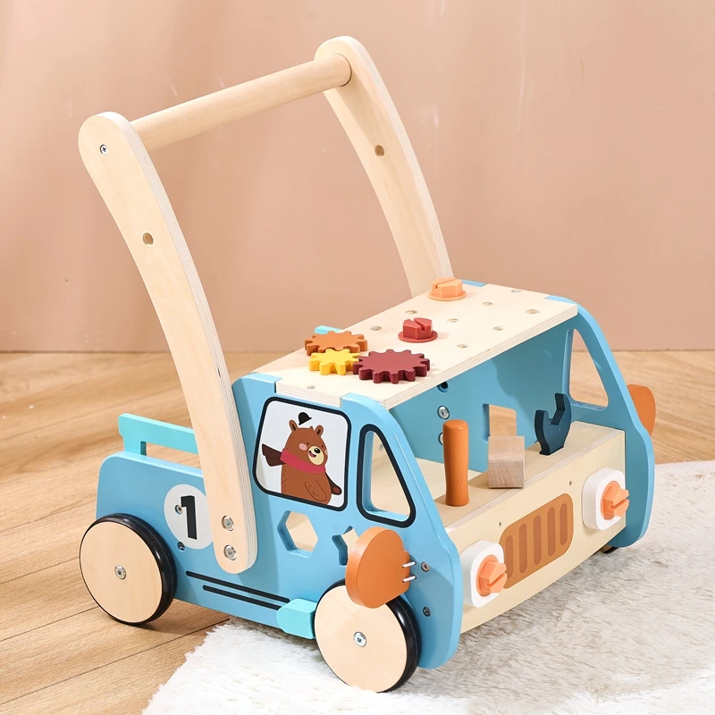 

education wooden car walker toy