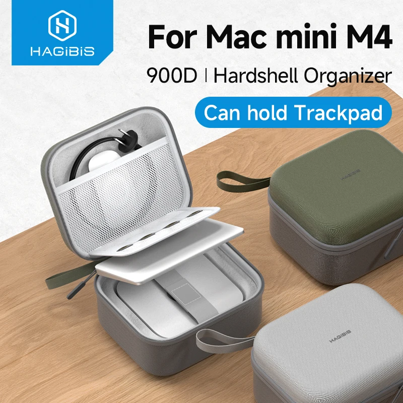Hagibis Electronic Organizer Travel Case for Mac mini M4/M4 Pro/M5/M6 Portable Carry Bag Hard Shell Shockproof for Mouse Charger