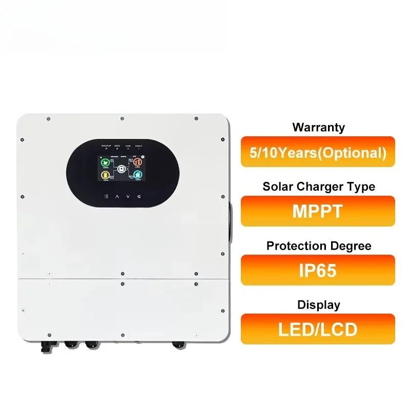 IP65 6Kw Hybrid Solar Inverter Single Phase Dual MPPT 6KVA Solar Inverter Hybrid IP65 6000w