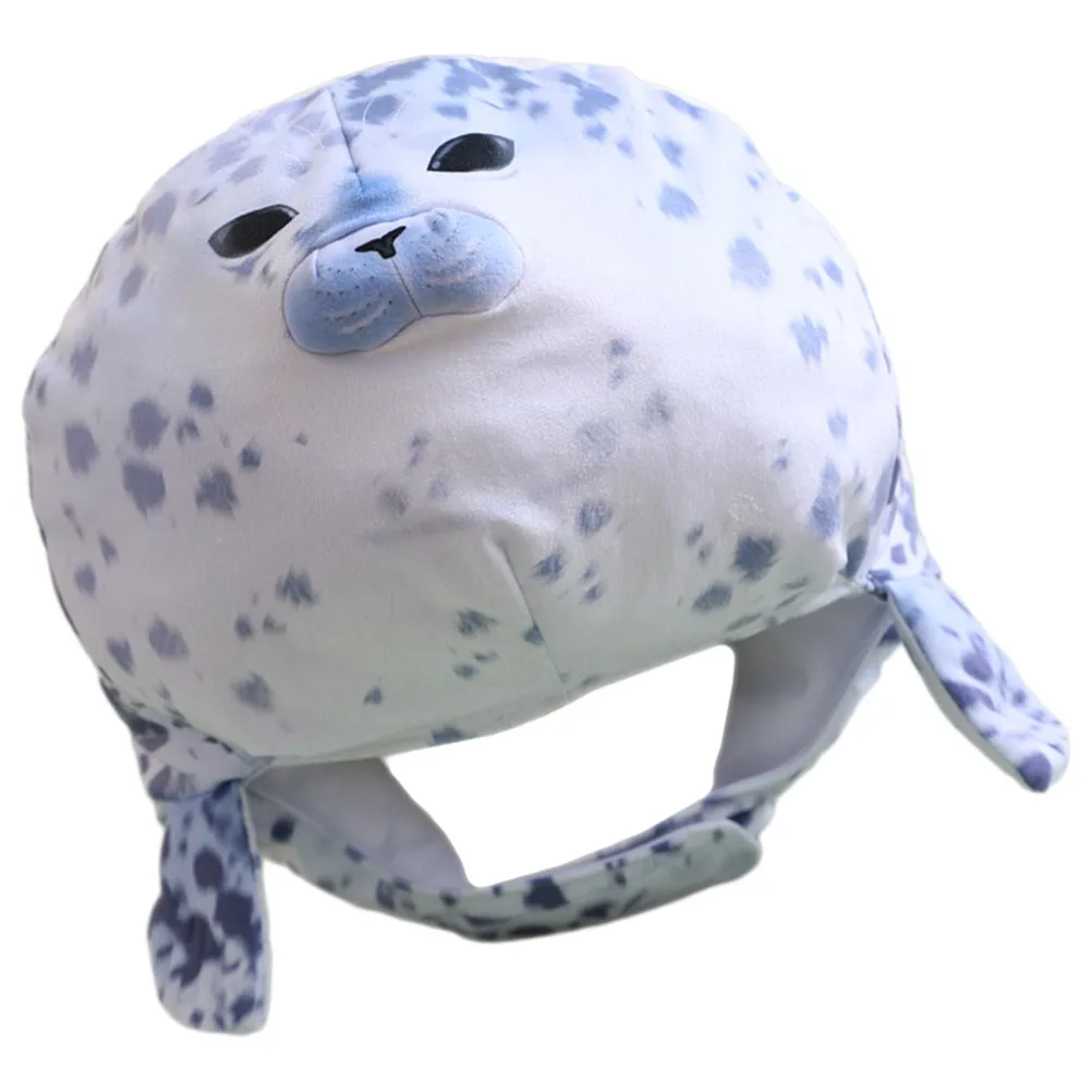 Seal Head Hat Animal Funny Costume Headwear Stuffed Decorative Carnival Party Accessories Adult Women Cosplay Props