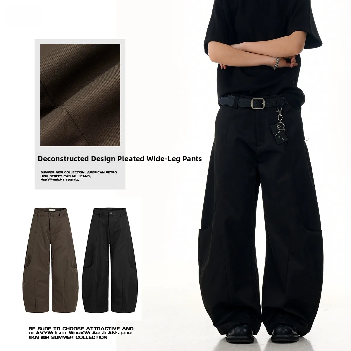 

Женские повседневные брюки с высокой талией, свободного прямого кроя, широкие укороченные брюки-карго, модные городские стильные всесезонные хлопковые брюки