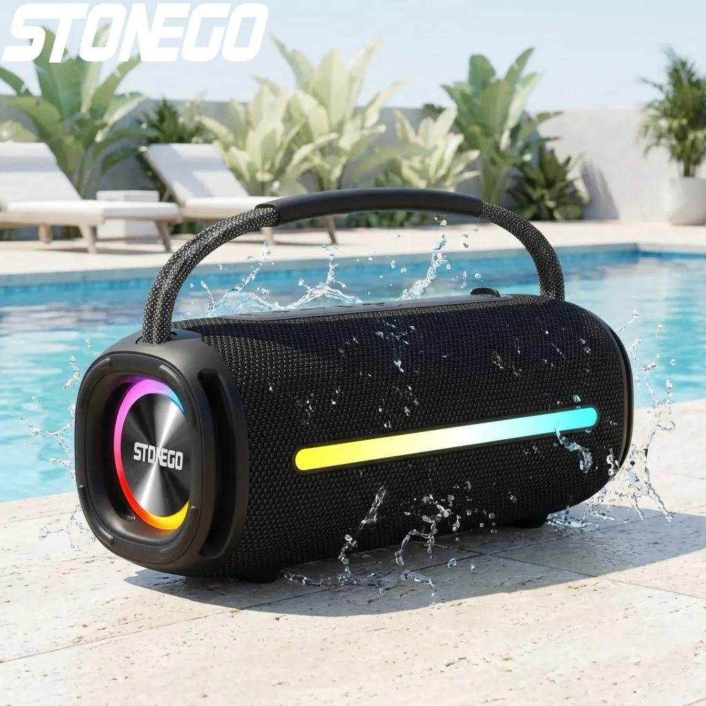 

Портативная Bluetooth 5.3 колонка с RGB-подсветкой, водонепроницаемая IPX6, уличный сабвуфер, мощный звук