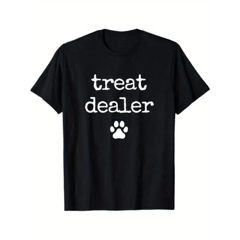 

Funny Dog Treat Dealer T-Shirt Cute Pet Lover Graphic Tee Unisex Casual Animal Paw Print Tops Gift For Men Women