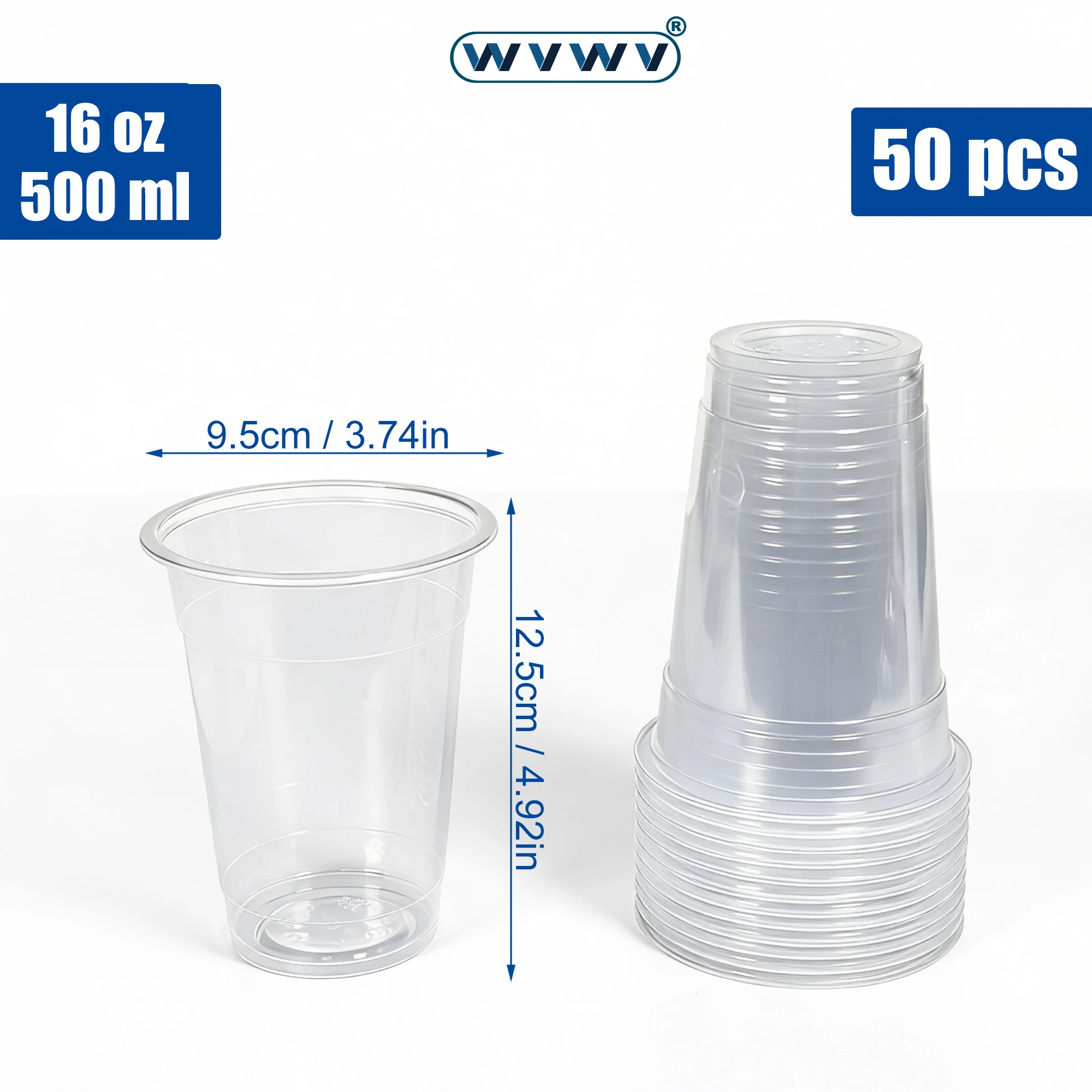 50Pcs 16Oz/500Ml Transparent M - Coffee Tea Etc recension och pris