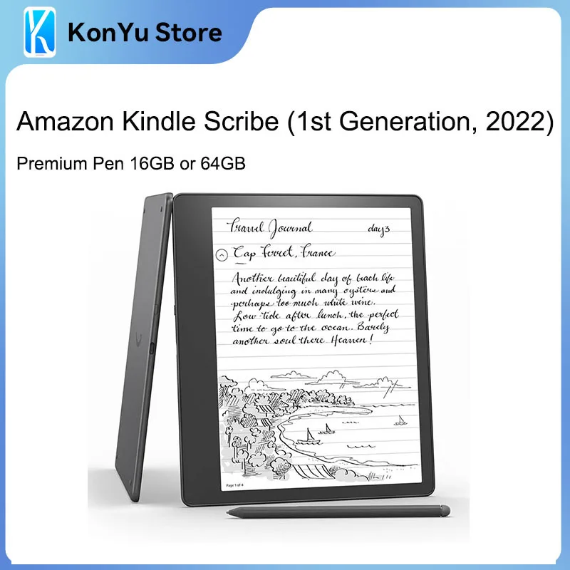 Amazon Kindle Scribe الجيل الأول 2022 إصدار 16G 300 ppi شاشة Paperwhite تحويل الملاحظات إلى النص والمشاركة مع القلم المميز
