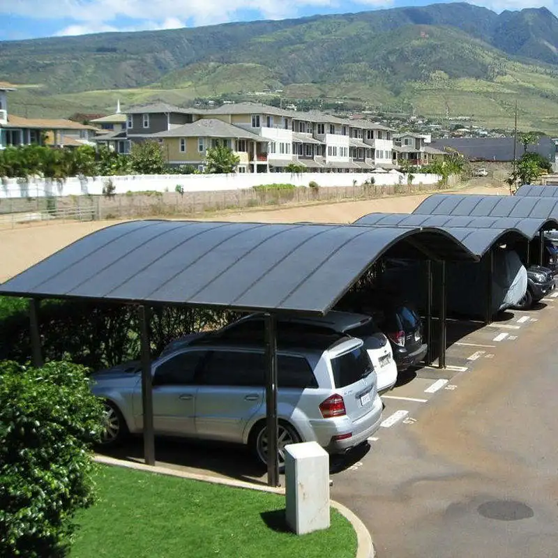 Commercial Outdoor Large Sized Car Shelter Heavy Duty Aluminum Frame Rainproof Material Car Parking Affordable Arched Carport