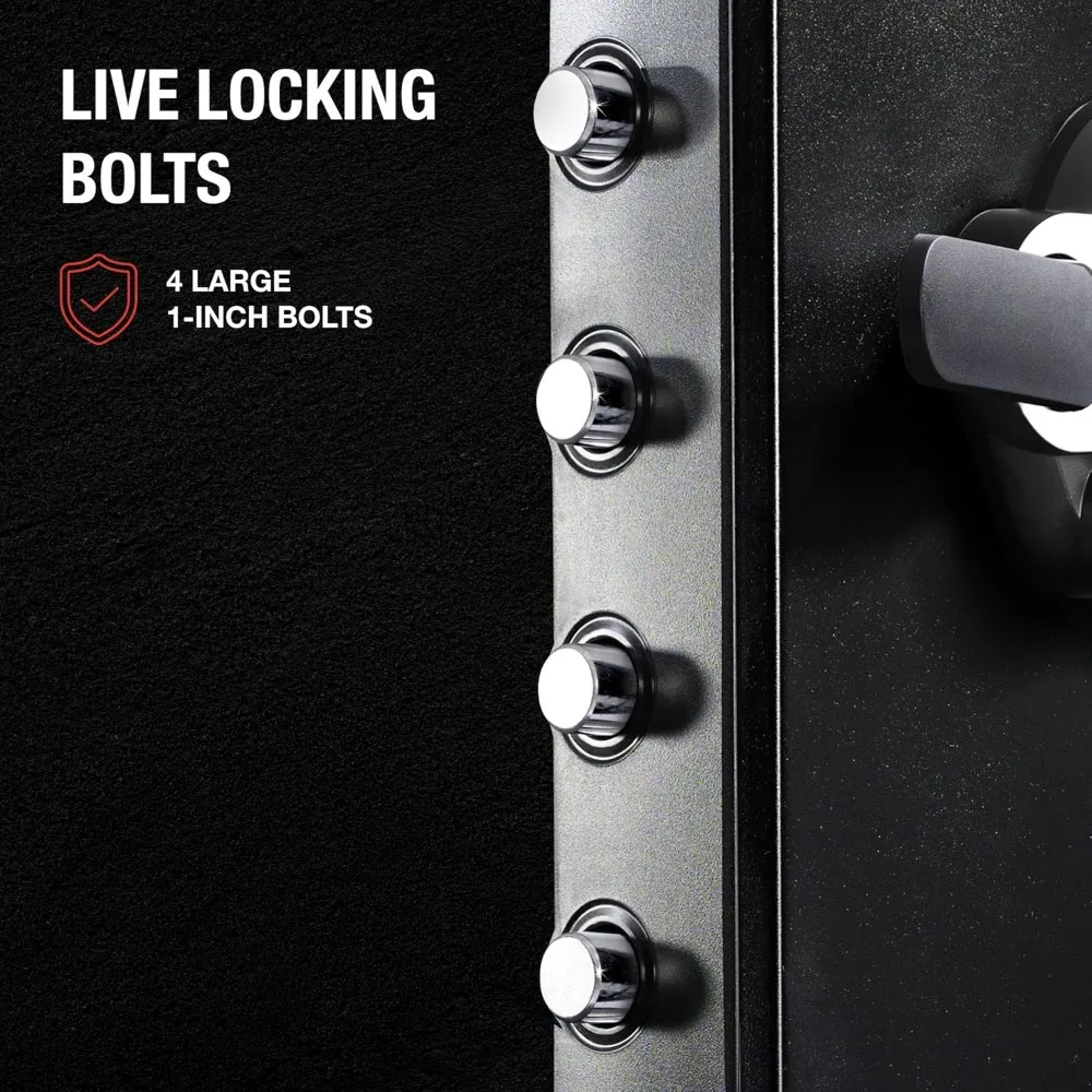 Cassaforte ignifuga e impermeabile con combinazione di quadranti, capacità 1,23 piedi cubi, grigio