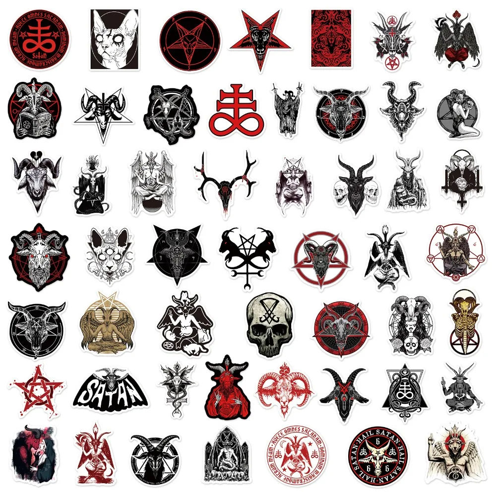 10/50/100pcs Mixed Devil Satan Stickers Graffiti for Travel Luggage Phone Laptop Suitcase Skateboard Motorcycle Helmet