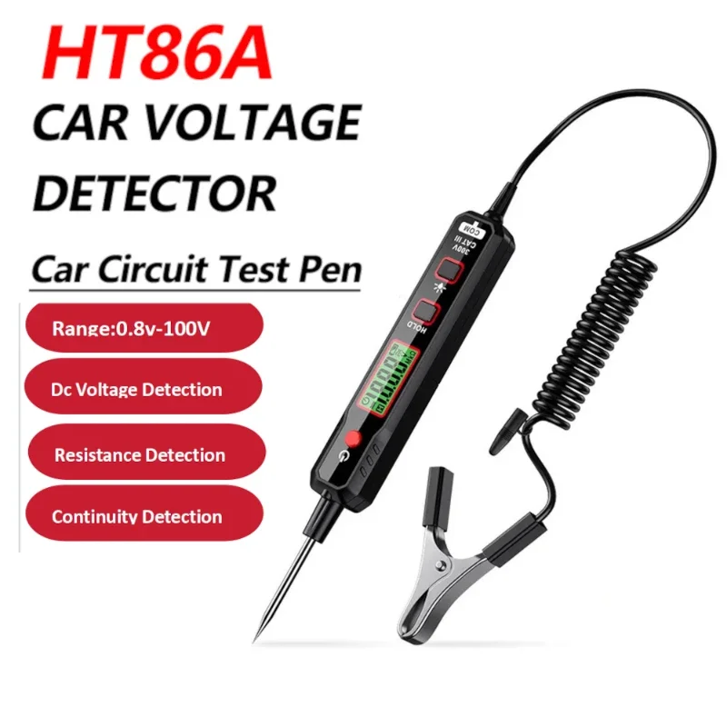 

HT86A Car Voltage Detector Pen 100V Non-Contact Adjustable DC Voltage Backlight Tester Car Fault Maintenance Circuit Test Pen