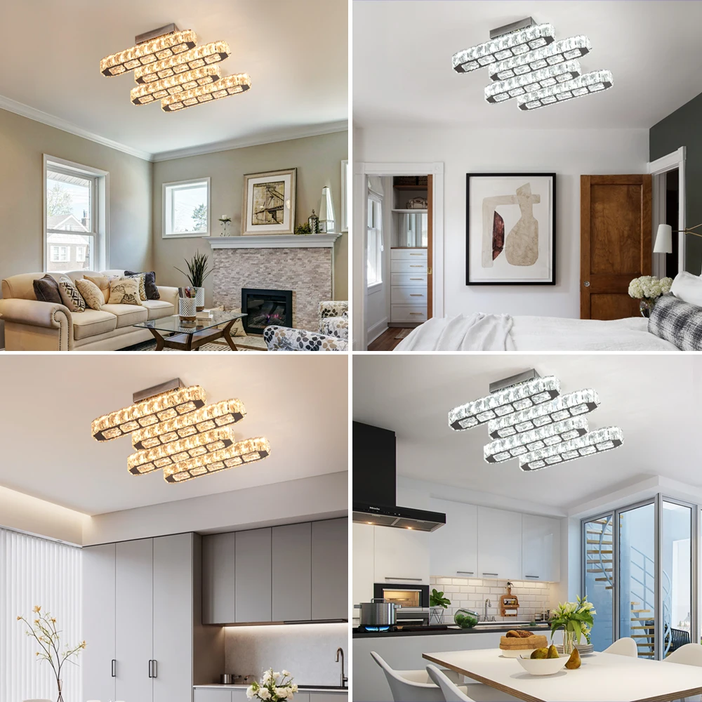Modern Ceiling Lamp Luxury Crystal Led Chandelier Nordic Home Decor Lighting Lustre Living Dininng