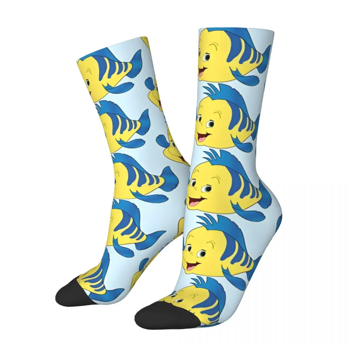 Hip Hop Retro Flounder Crazy Men's compression Socks Unisex Disney Harajuku Seamless Printed Funny Novelty Happy Crew Sock