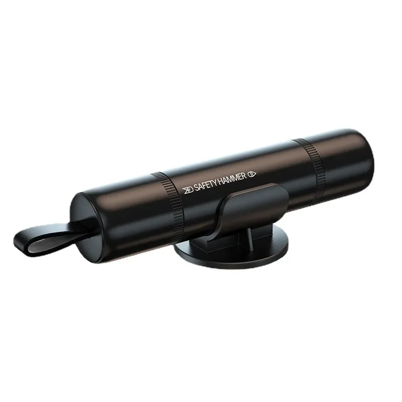 New 2-in-1 Car Safety Hammer Window Glass Breaker Seat Belt Cutter High Hardness Tungsten Steel Emergency Rescue Tool with Base view 5