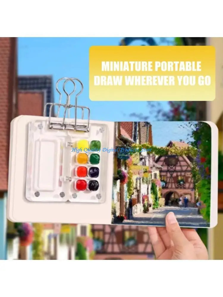 U2JE 2Pcs Clear Acrylic Palette Built in Mxing Tray 8 Well Watercolor Paint Case for Artist Beginner Travel Painting