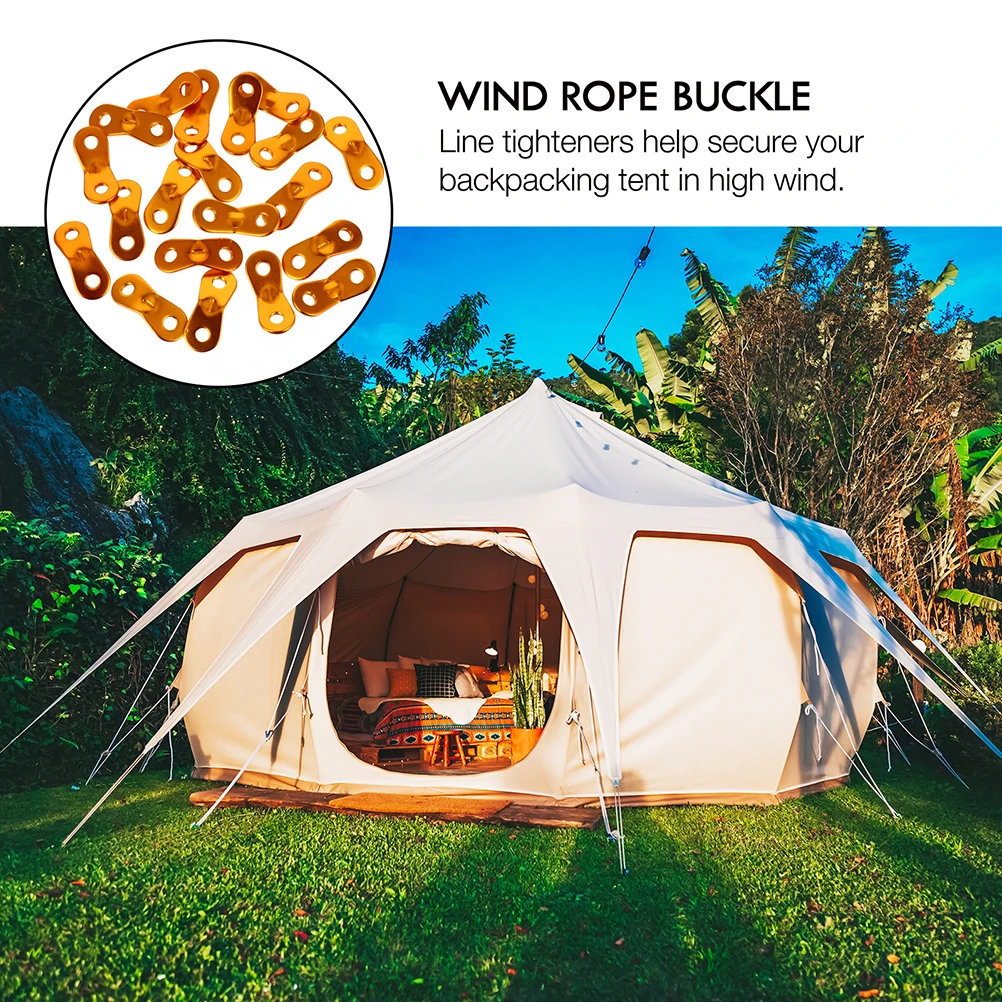 

40pcs Tent Wind Rope Buckles Aluminum Alloy Lightweight Camping Hiking Supplies Adjustable Cord Tensioner Outdoor Gear Tent