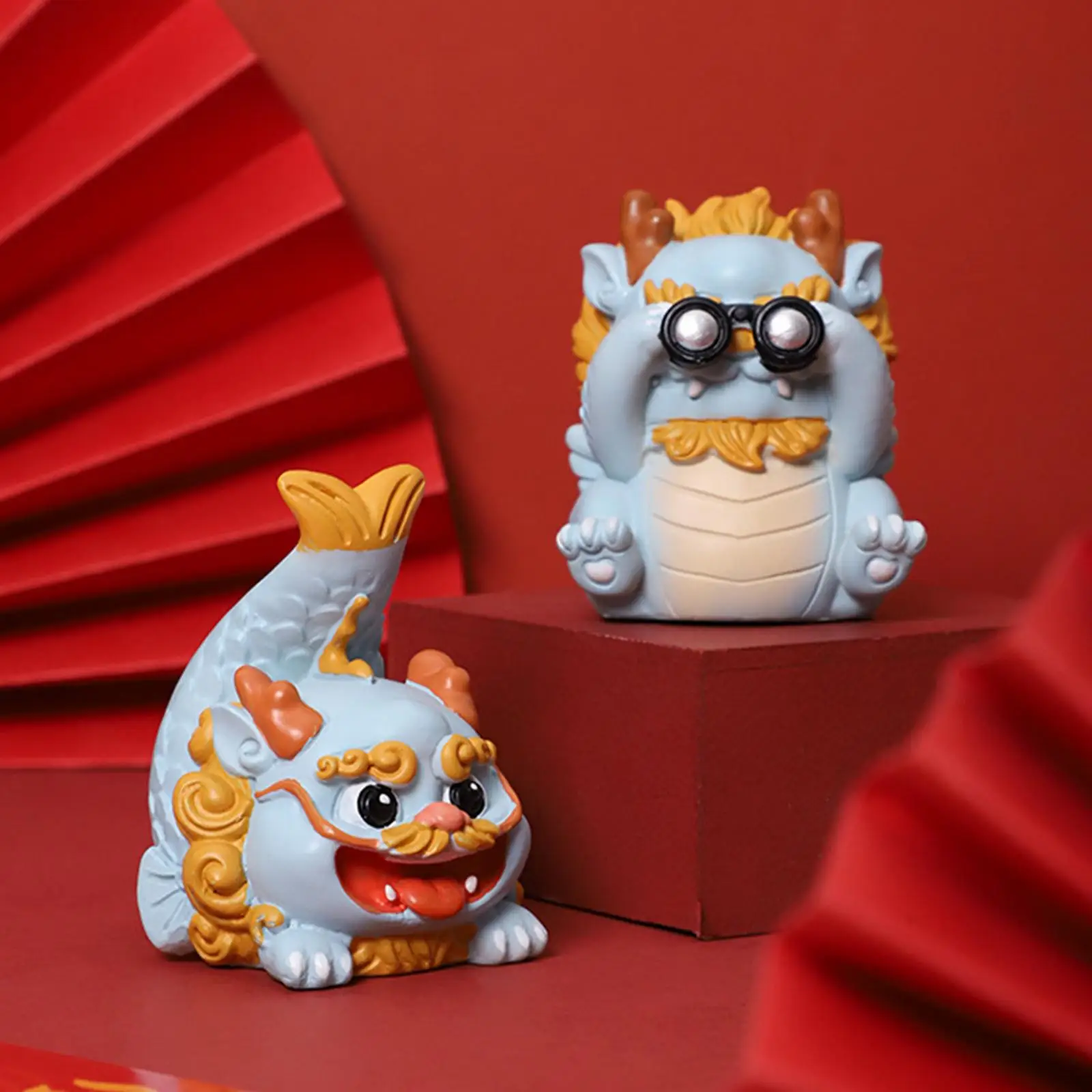 Mini Dragon Statue 2024 Chinese New Year Decor Resin Craft Fengshui Ornament for Car Dashboard Home Table Desk view 6