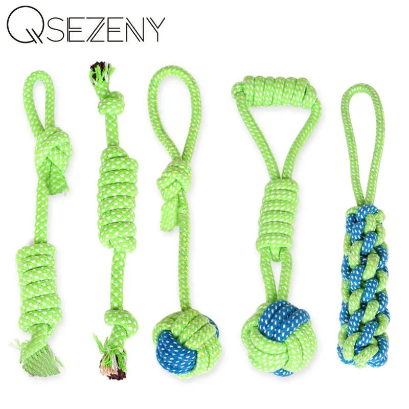 Interactive Cotton Rope Dog Toys Bite-Resistant Pet Puppy Dog Toy Chew Ball Toy For Small Large Dogs Teeth Cleaning Jouet Chien image 3