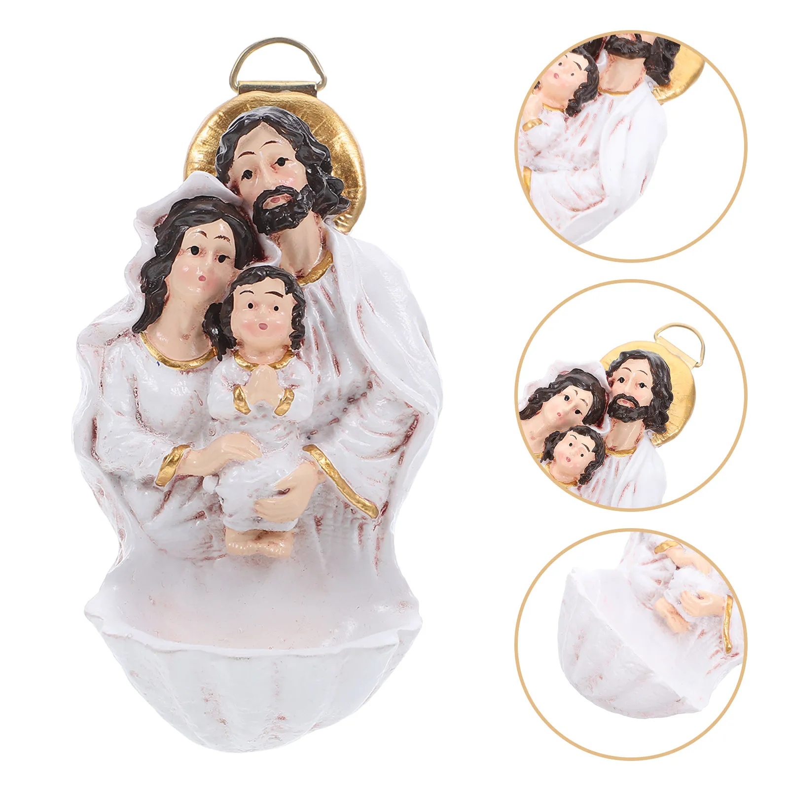 

Resin Jesus Birth Nativity Christmas Statue Pendant Christian Religious Sculpture Catholic Home Wall Hanging Christmas Pendant