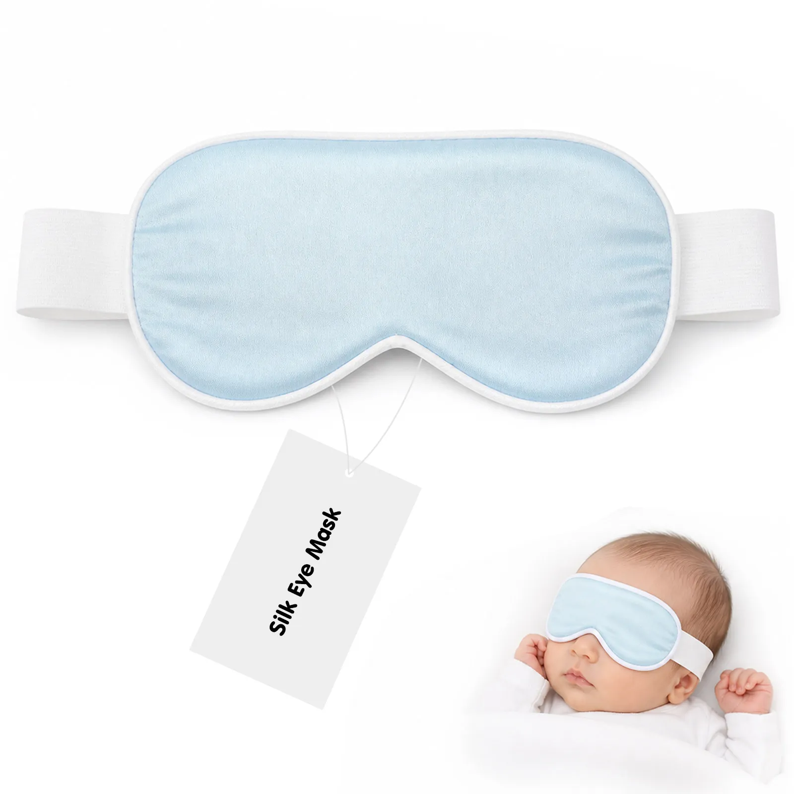 Infant Sleeping Eye Shade Two-Sided Silk Baby Eye Mask Comfortable Breathable Material Relaxing Quiet Environment Ideal for Naps