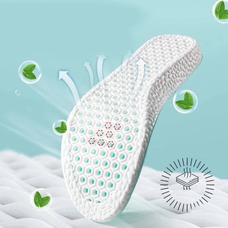 Sports Insole Shoes Pads Unisex Shock Absorption Mint Deodorant Breathable Shoe Pad Run Insole Feet Trimmable Orthopedic Insoles