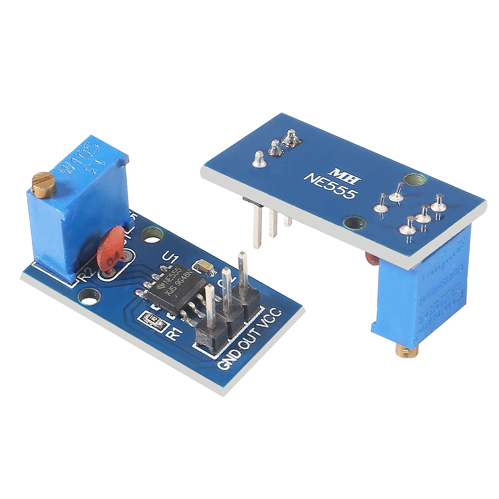 

2Pcs DC 5V 12V NE555 Adjustable Resistance Frequency Pulse Generator Module Single Channel Output Generators for Arduino