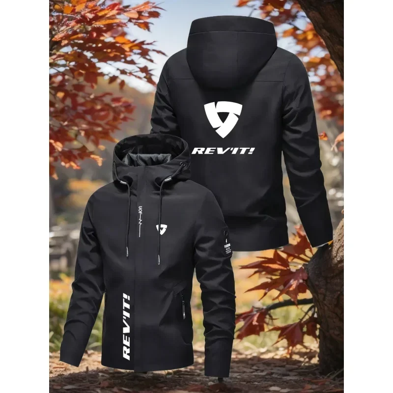 Men's Hooded Jacket All-Season Windproof Jacket Suitable for Outdoor Motorcycle TravelLeisure Fashionable Sports Jacket
