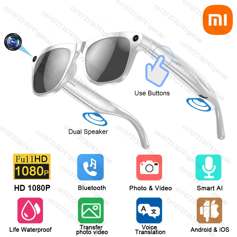 Xiaomi MIJIA 1080P HD AI Smart Glasses Cat GPT 100MP Camera Bluetooth Call 260Mah Battery Voice Assistant Control Smart Glasses