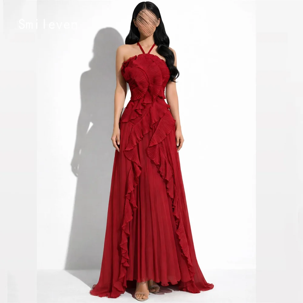 

Smileven Luxury A Line Prom Dress Illusion Irregular Spaghetti Strap Evening Gowns Temperament Occasion Dress Customized 2026