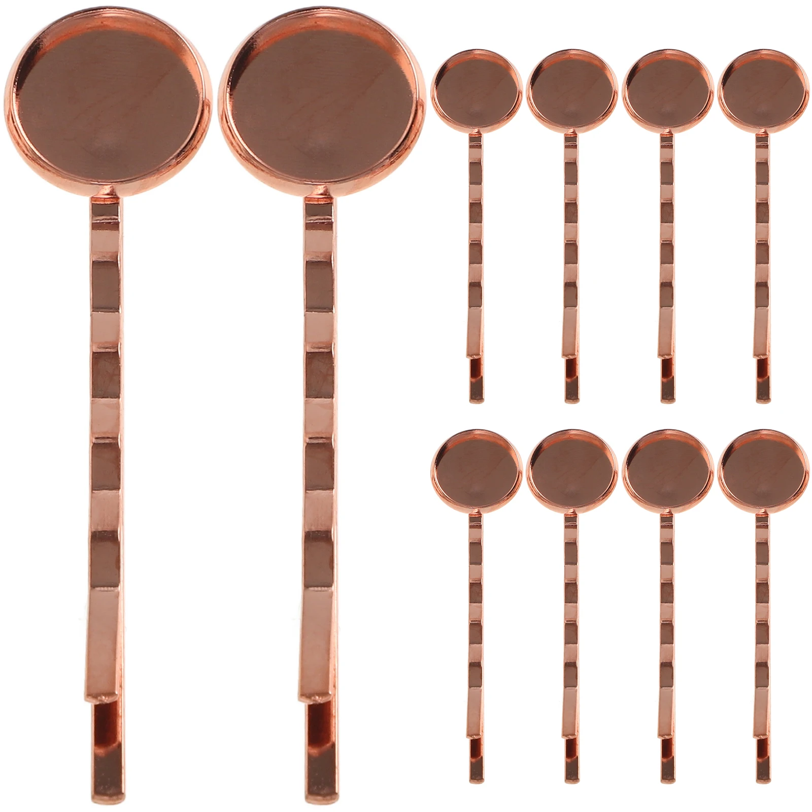 

20 Pcs Hairpin Pallet Card Clip Bezel Setting Round Copper DIY Crafts Making Material Tray Hair Clamp Accessories Contemporary