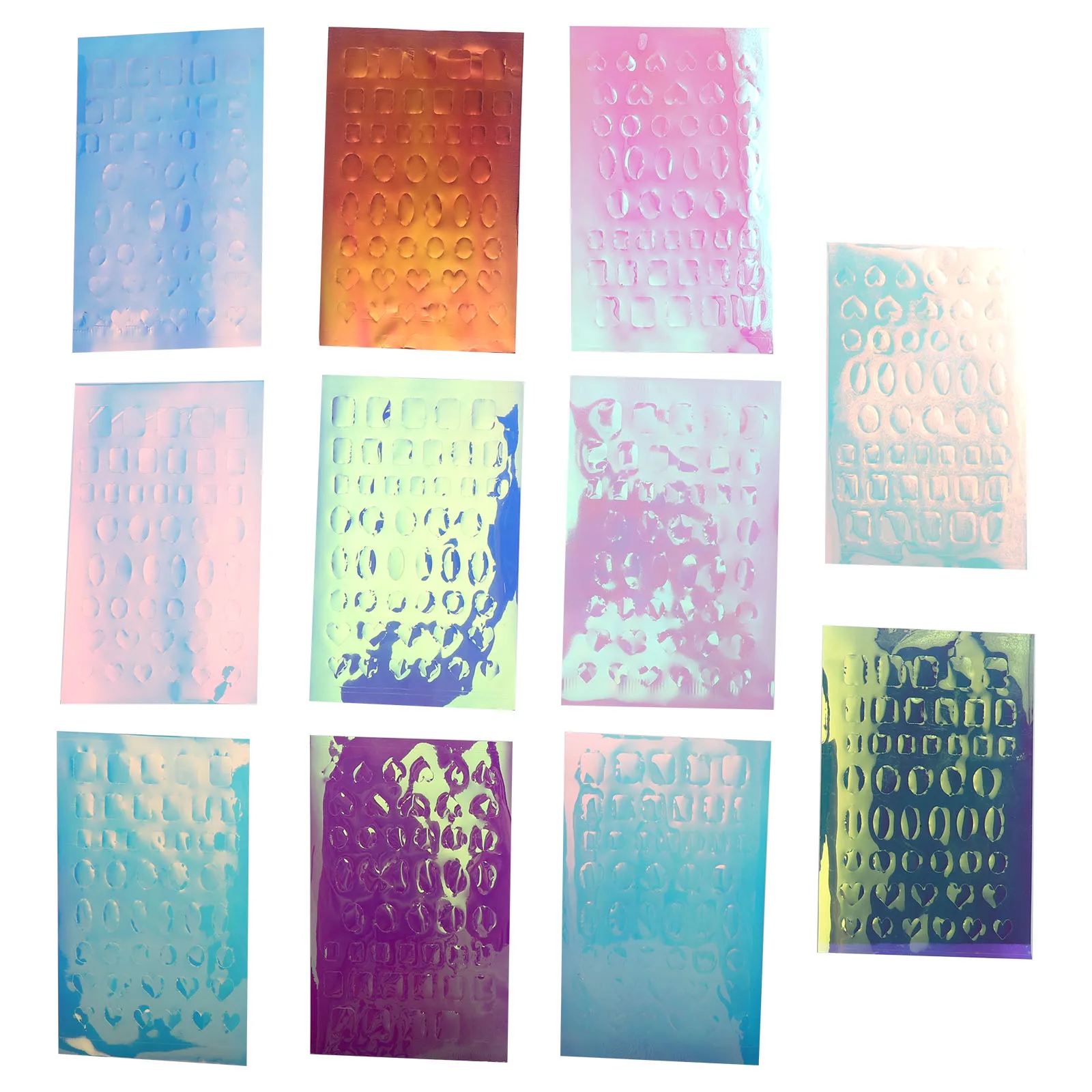 

11pcs Ice Cube Cellophane Mermaid Stickers DIY Manicure Nail Supplies Creative Decor Effect Home Salon Use Natural Fake