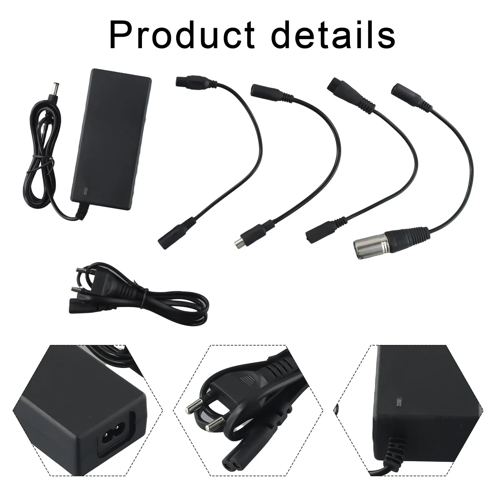 Power Adapter Charger AC 100-240V DC 42V 2A 5 Plugs For 36 25.2V 25.9V 25.6V 24V Lithium Battery Electric Scooter Accessories