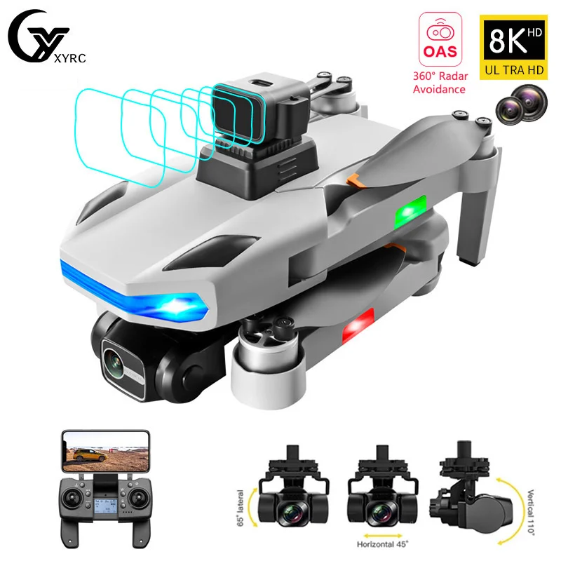 

New S135 GPS Drone 8K HD Dual Camera 360 Radar Obstacle Avoidance Three-Axis Gimbal Brushless Power Foldable Quacopter RC 1200M